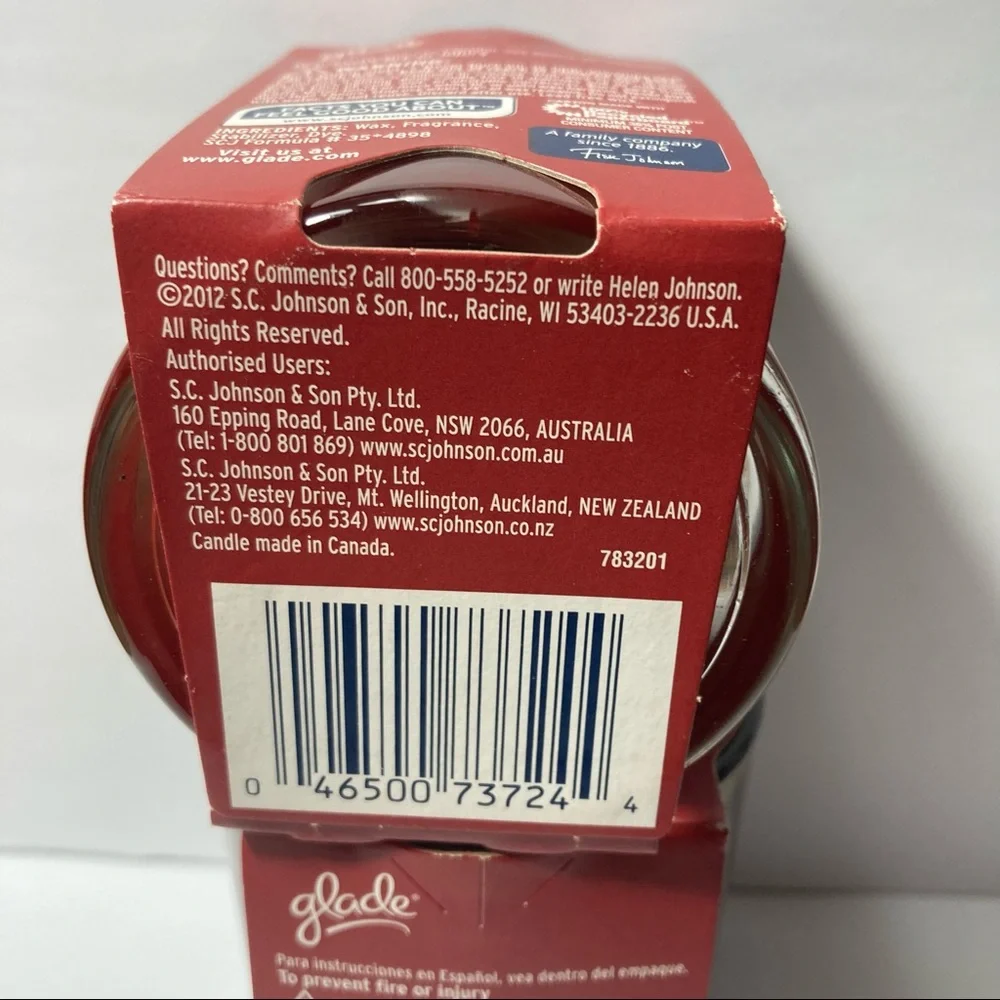 Glade Apple Cinnamon Glass Jar Candle Fall Limited Edition
